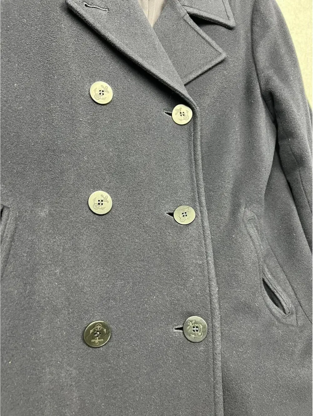 Vintage LL Bean Wool Pea Coat Womens 16 Navy Nautical Classic Classy